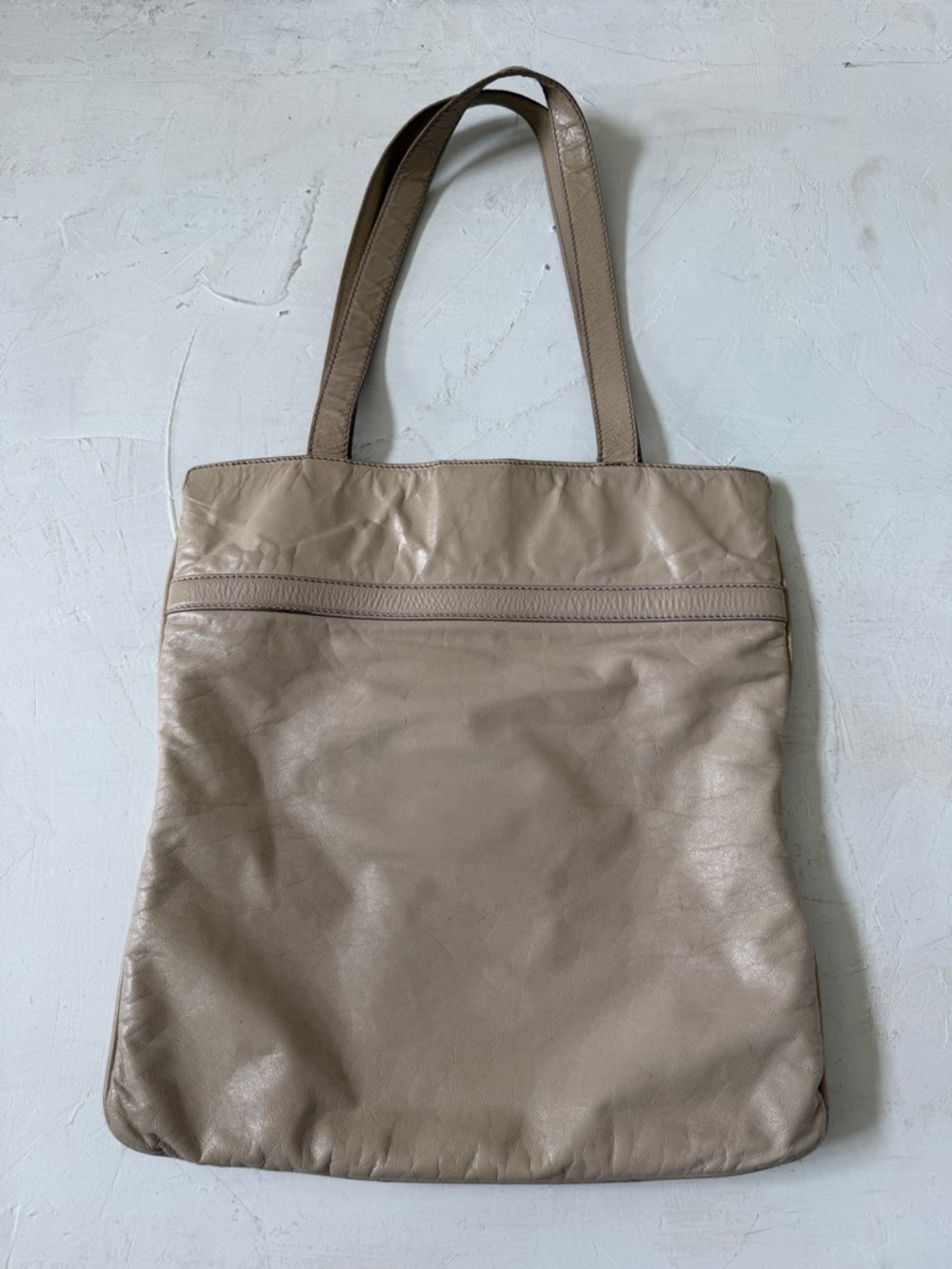 Marc Jacobs Vintage Y2K Beige Leather Tote Bag Shoulder Bag - Picture 5 of 12